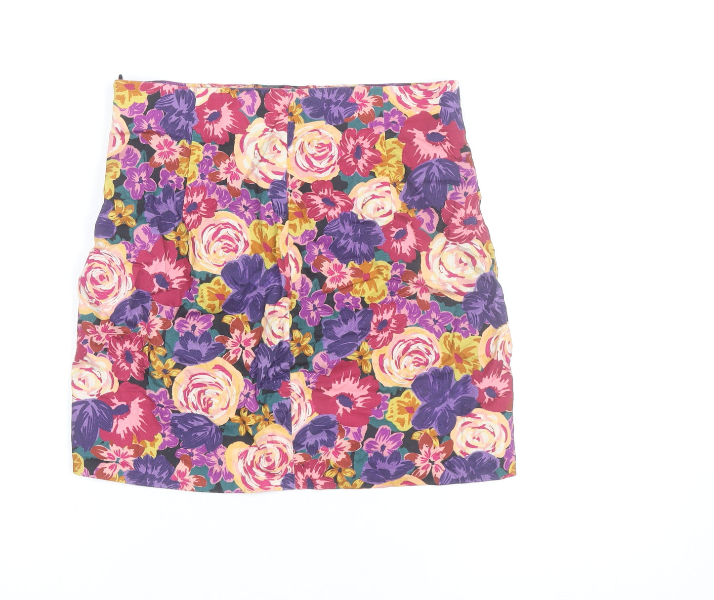 Zara Women's Multicoloured Floral Short Pencil Skirt M