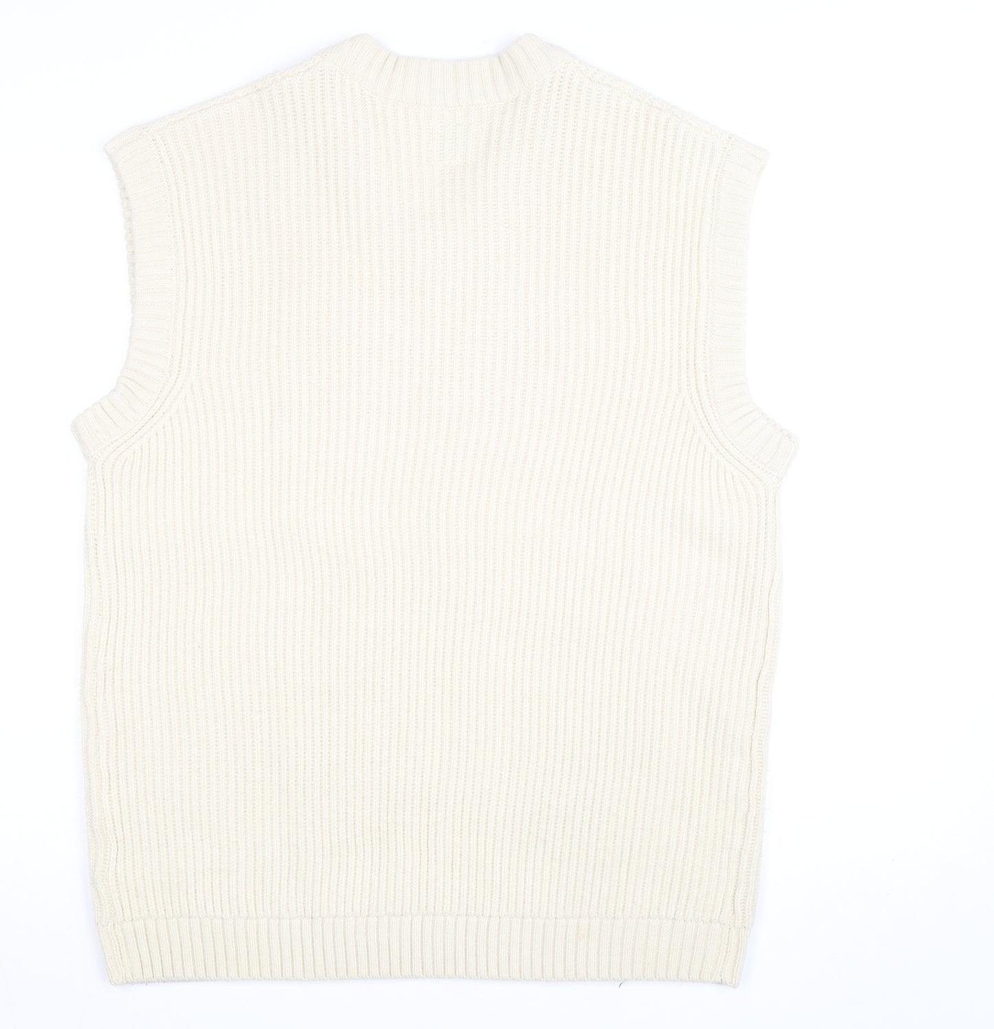 Redefined Rebel Women's Ivory Sleeveless Knit Vest Jumper Size L