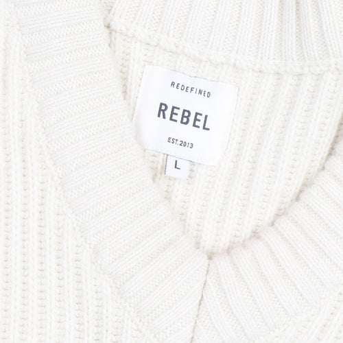 Redefined Rebel Women's Ivory Sleeveless Knit Vest Jumper Size L