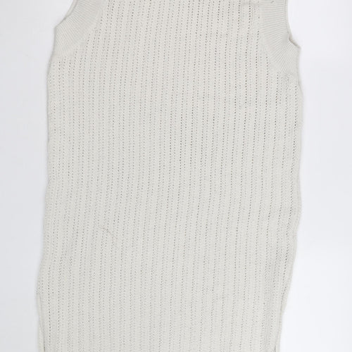 H&M Women Ivory Knit Sleeveless Tank Dress Size M