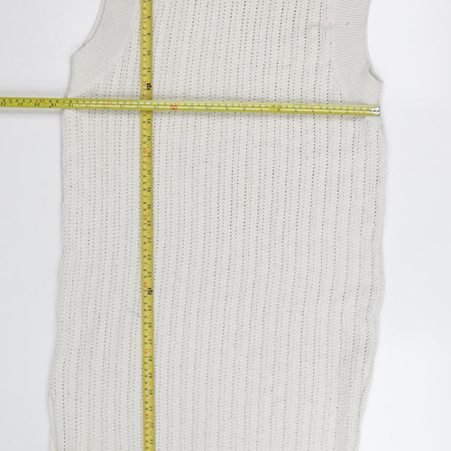 H&M Women Ivory Knit Sleeveless Tank Dress Size M