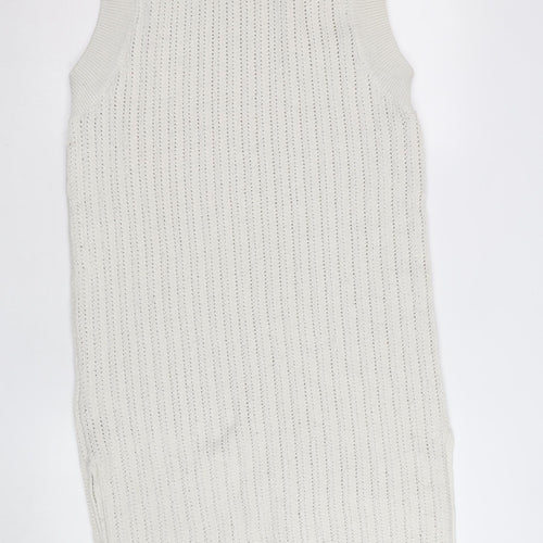 H&M Women Ivory Knit Sleeveless Tank Dress Size M
