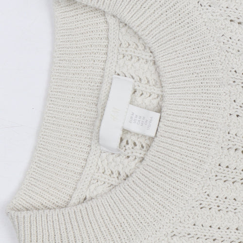 H&M Women Ivory Knit Sleeveless Tank Dress Size M