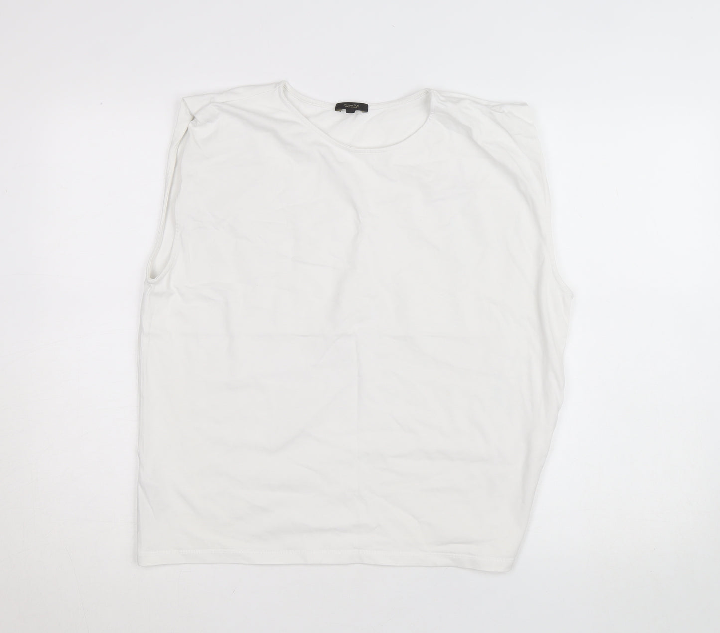 Massimo Dutti Women’s White Cotton Sleeveless Tank Top Size 12