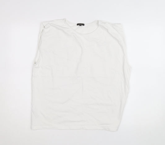 Massimo Dutti Women’s White Cotton Sleeveless Tank Top Size 12