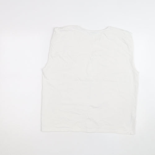Massimo Dutti Women’s White Cotton Sleeveless Tank Top Size 12