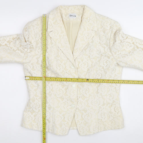 Swing Women Ivory Lace Blazer Size 14 Elegant Formal Jacket