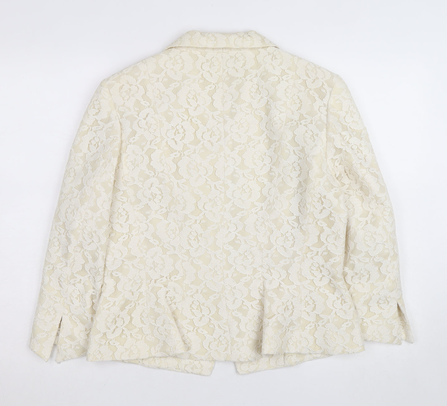 Swing Women Ivory Lace Blazer Size 14 Elegant Formal Jacket