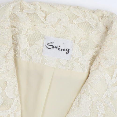 Swing Women Ivory Lace Blazer Size 14 Elegant Formal Jacket