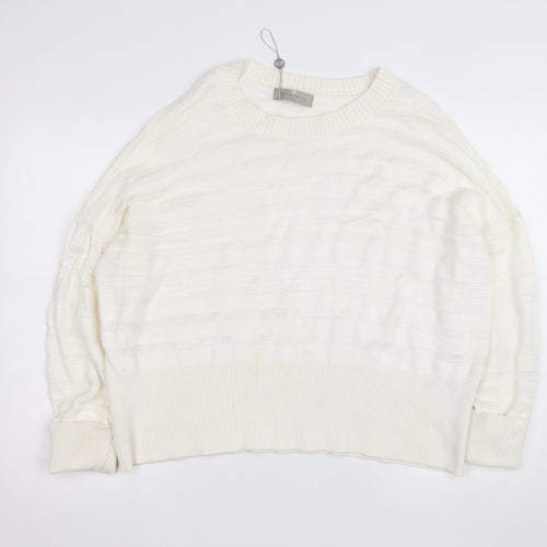 Paul Costelloe Living Women’s Ivory Cotton Blend Relaxed Knit Jumper XL