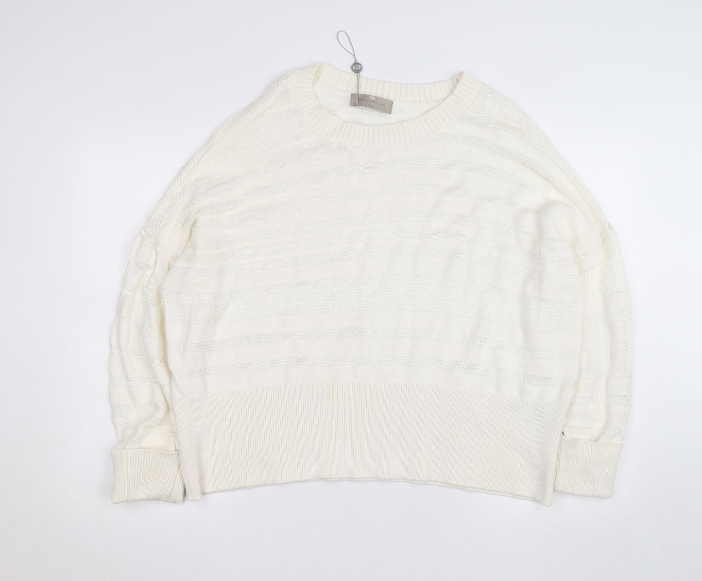 Paul Costelloe Living Women’s Ivory Cotton Blend Relaxed Knit Jumper XL