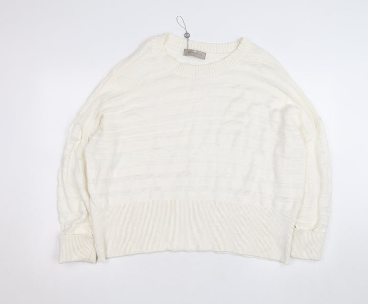Paul Costelloe Living Women’s Ivory Cotton Blend Relaxed Knit Jumper XL