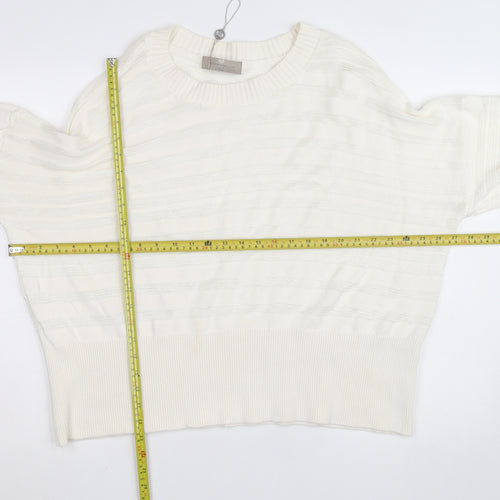 Paul Costelloe Living Women’s Ivory Cotton Blend Relaxed Knit Jumper XL