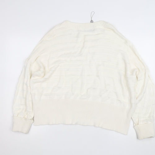 Paul Costelloe Living Women’s Ivory Cotton Blend Relaxed Knit Jumper XL