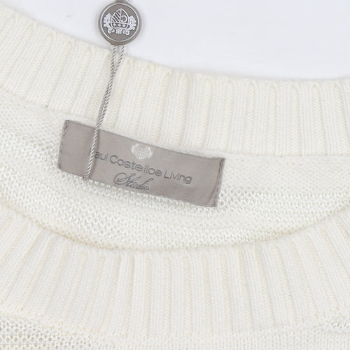 Paul Costelloe Living Women’s Ivory Cotton Blend Relaxed Knit Jumper XL