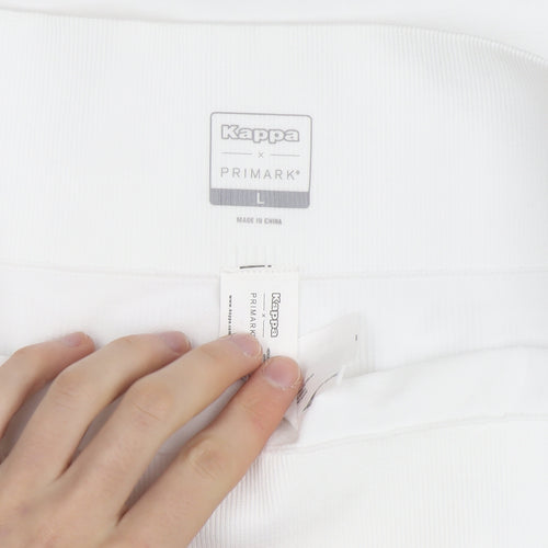 Kappa x Primark Women White L Biker Activewear Shorts