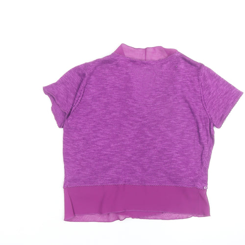Marks and Spencer Per Una Purple Short Sleeve Wrap Blouse Size 12
