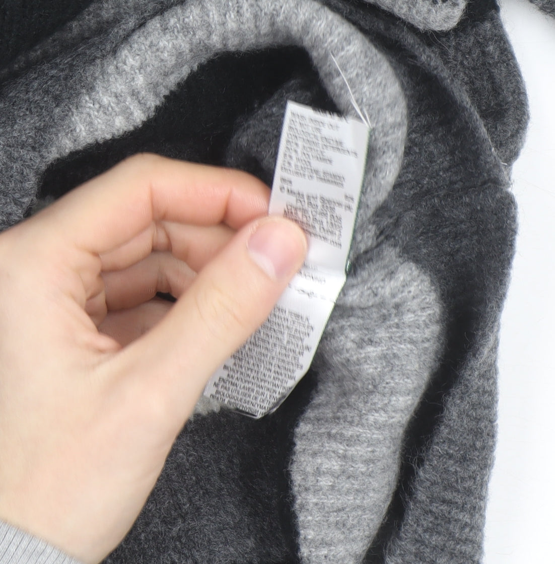 Marks and Spencer Men's Grey Striped Wool Blend Crew Neck Jumper M