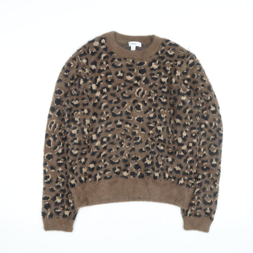 Marks and Spencer Women's Brown Leopard Knit Jumper Size M