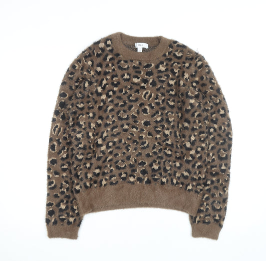 Marks and Spencer Women's Brown Leopard Knit Jumper Size M