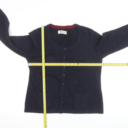 Seasalt Cornwall Womens Navy Cardigan UK 12 Merino Wool Knit