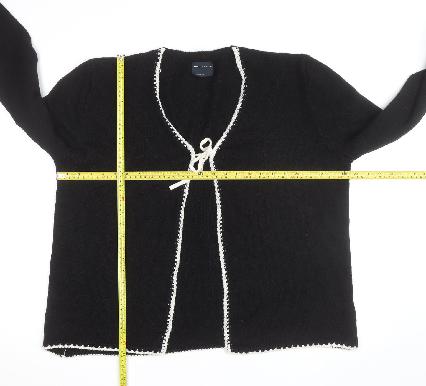 ASOS DESIGN Women's Black V-Neck Knit Cardigan Size 18