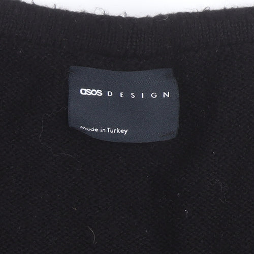 ASOS DESIGN Women's Black V-Neck Knit Cardigan Size 18