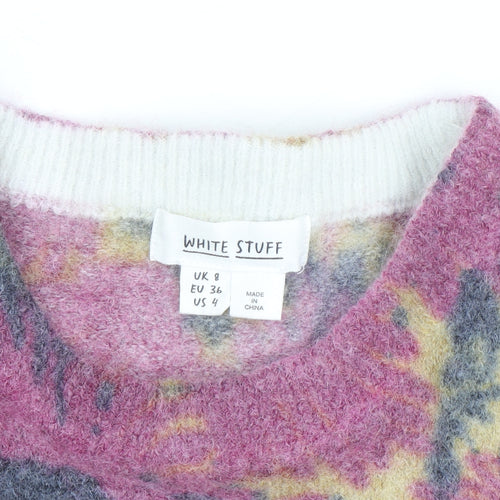 White Stuff Womens Multicoloured Wool Alpaca Jumper Size 8