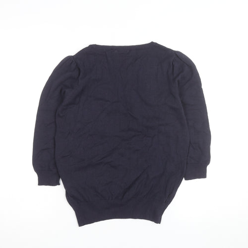 New Look Women's Blue Size 12 Military Style Cotton Jumper