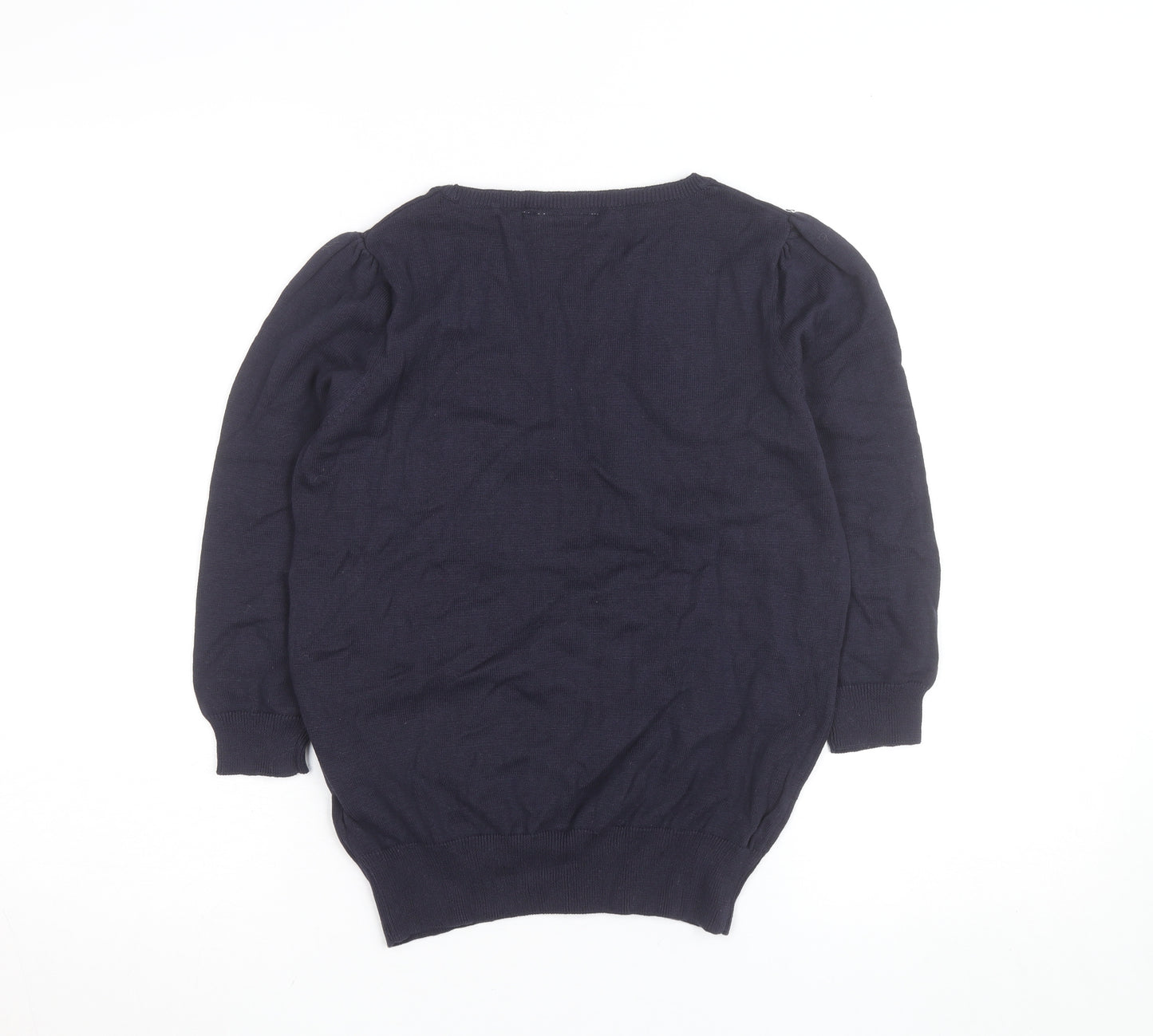 New Look Women's Blue Size 12 Military Style Cotton Jumper