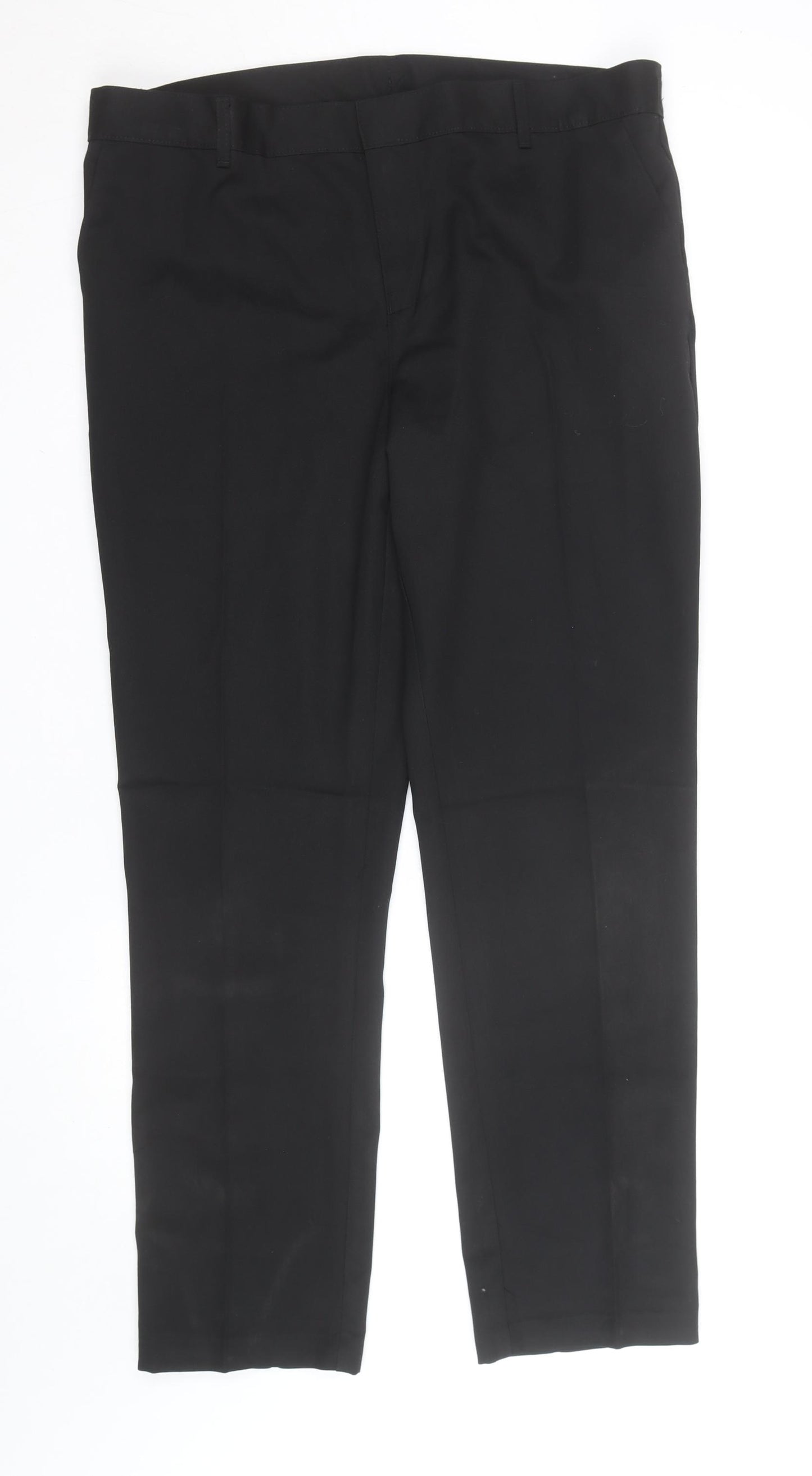 Marks and Spencer Boys Black 17-18 Years Regular Fit School Dress Pants