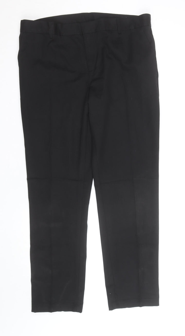 Marks and Spencer Boys Black 17-18 Years Regular Fit School Dress Pants