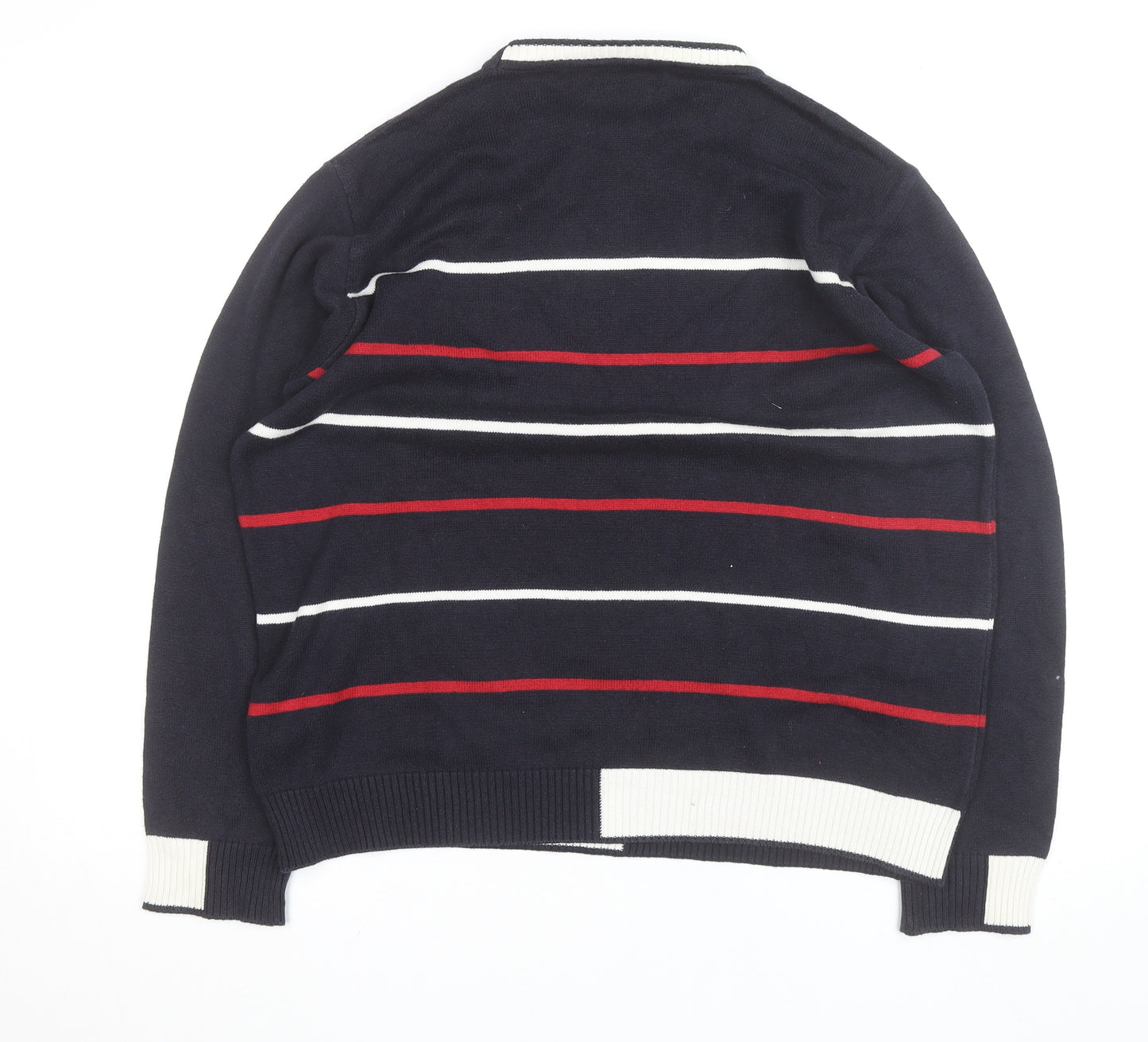 Ralph Lauren Polo Sport Men's Blue Striped Cotton Pullover Jumper L