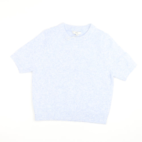Marks and Spencer Women's Blue Short Sleeve Knit Jumper M