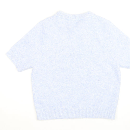 Marks and Spencer Women's Blue Short Sleeve Knit Jumper M