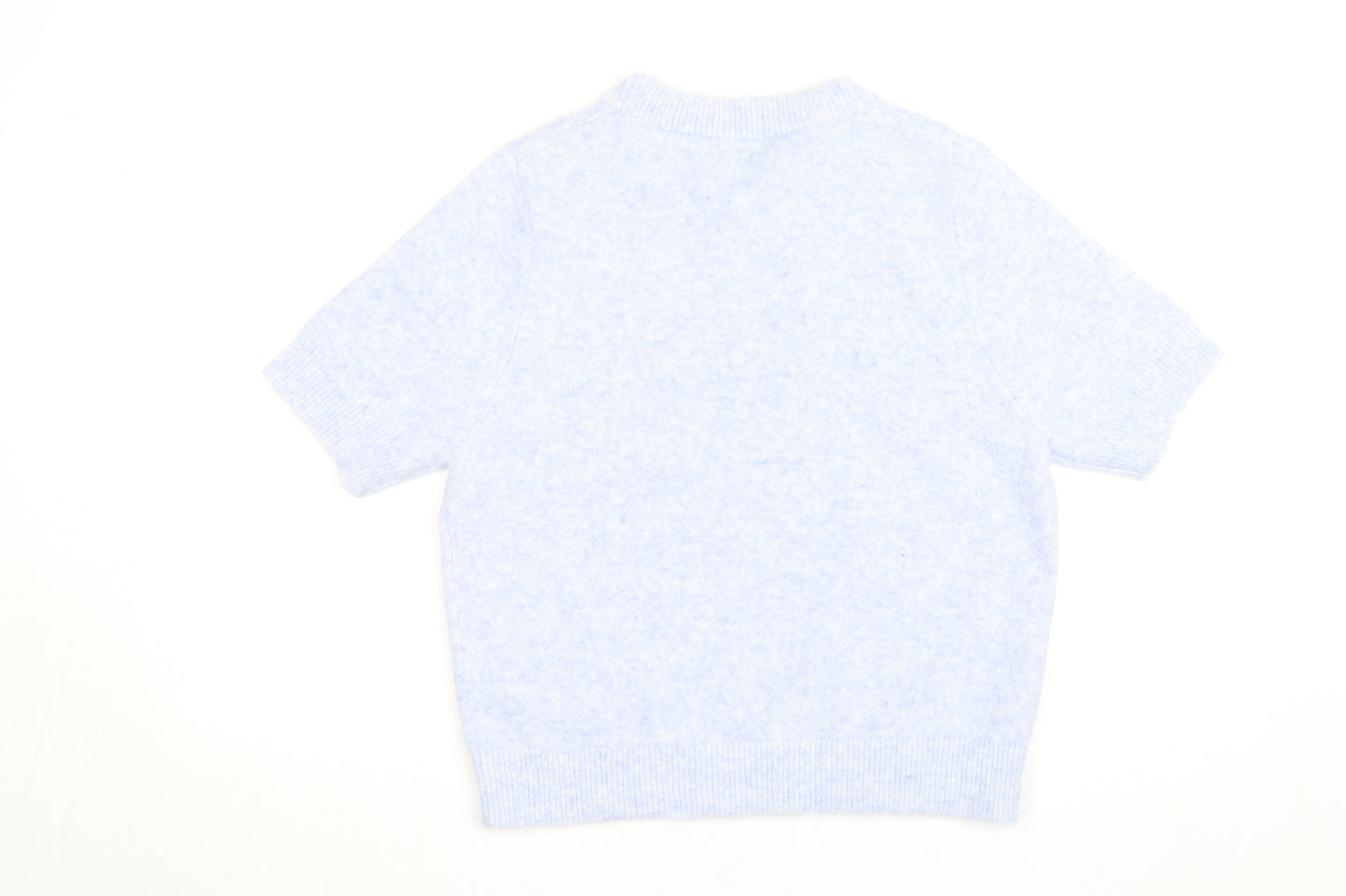 Marks and Spencer Women's Blue Short Sleeve Knit Jumper M