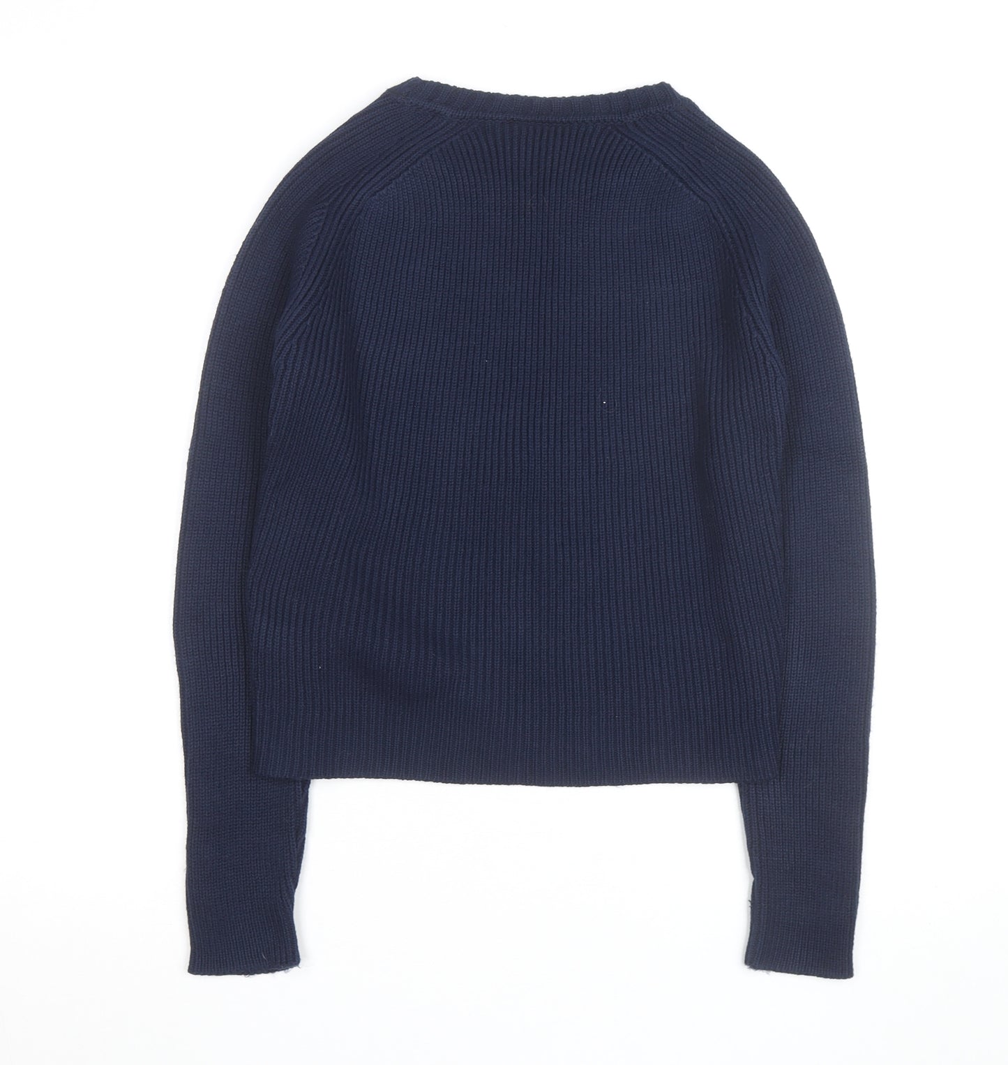 Topshop Women Blue Size 8 Eagle Embroidered Knit Jumper