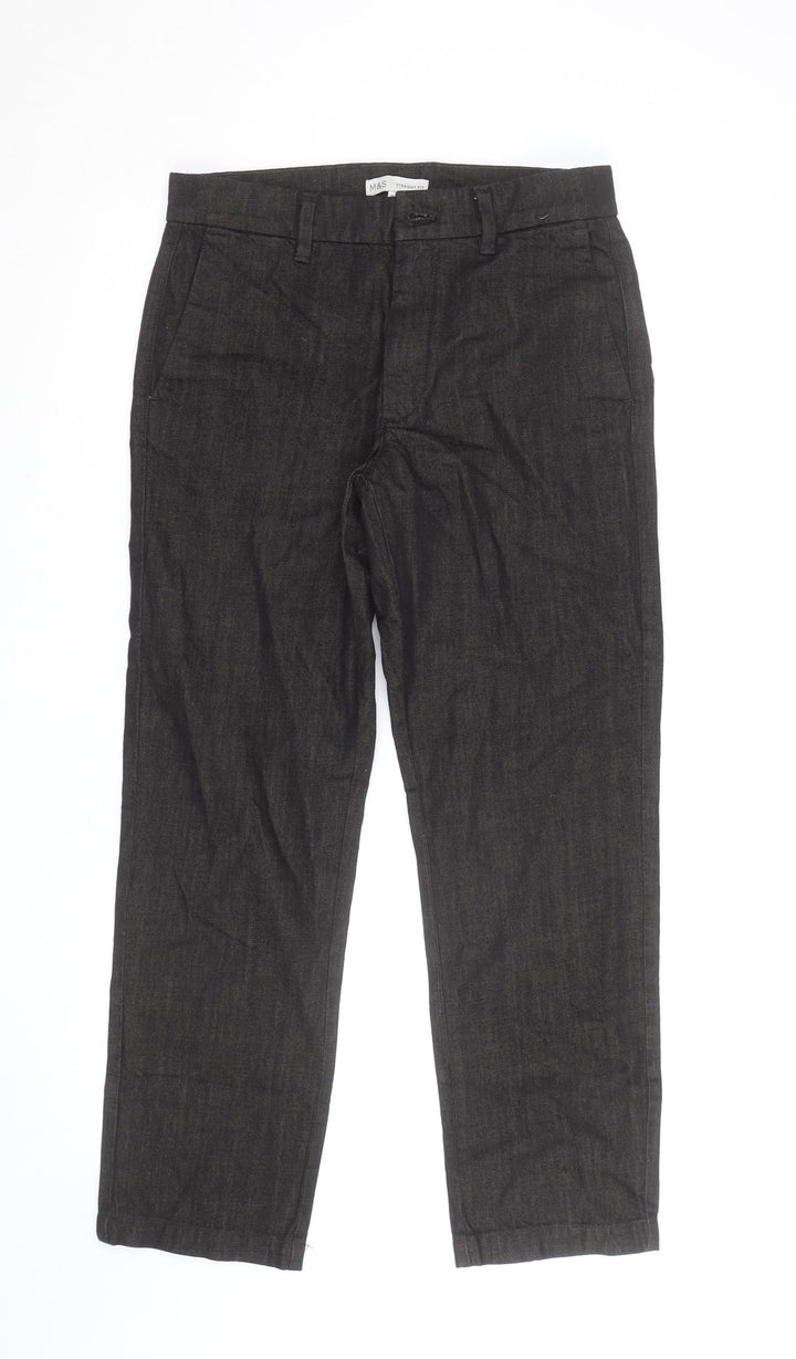 Marks and Spencer Men's Black Straight Fit Jeans W30 L29