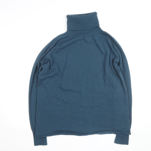 Celtic & Co. Womens Blue Roll Neck Lambswool Jumper Size M