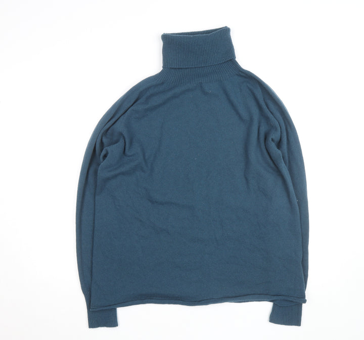 Celtic & Co. Womens Blue Roll Neck Lambswool Jumper Size M