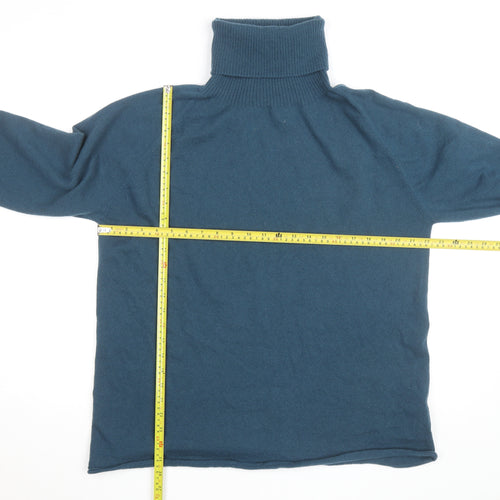 Celtic & Co. Womens Blue Roll Neck Lambswool Jumper Size M