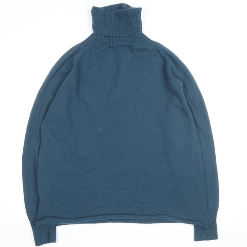 Celtic & Co. Womens Blue Roll Neck Lambswool Jumper Size M