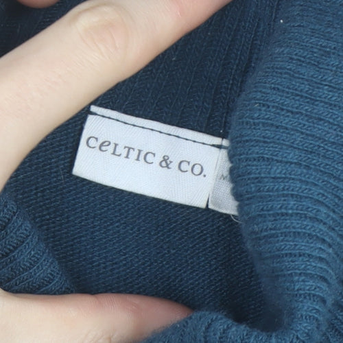Celtic & Co. Womens Blue Roll Neck Lambswool Jumper Size M