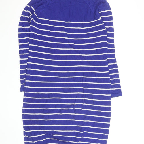 Paraphrase Women's Blue Striped Jumper Dress Size 12 Knit Crew Neck
