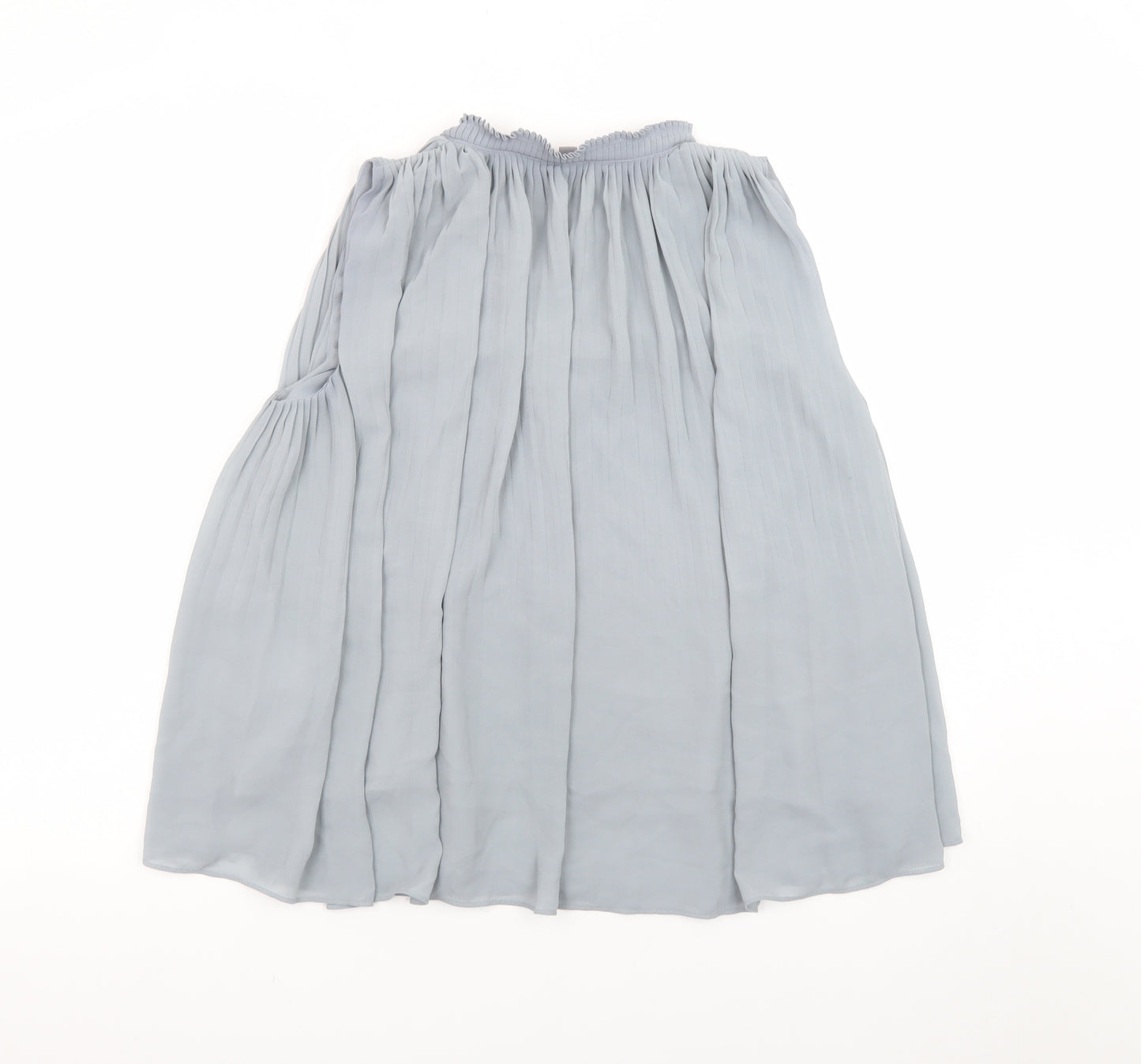 H&M Women’s Grey Pleated Sleeveless Chiffon Tunic Blouse Size S