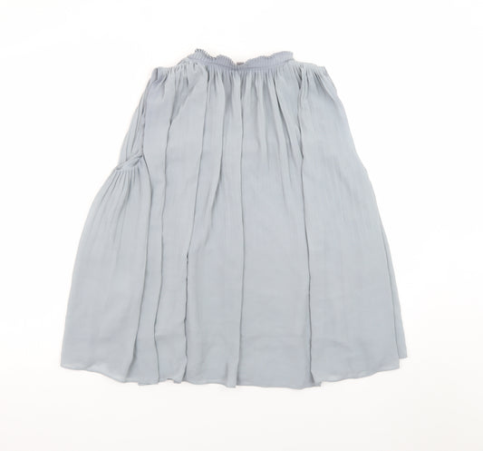 H&M Women’s Grey Pleated Sleeveless Chiffon Tunic Blouse Size S