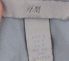 H&M Women’s Grey Pleated Sleeveless Chiffon Tunic Blouse Size S