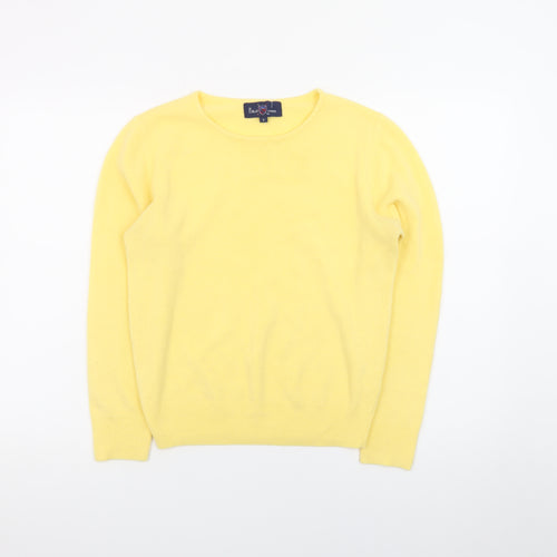 Polo Men's Yellow Cashmere Crew Neck Jumper Size S