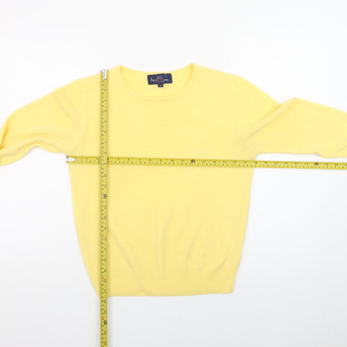 Polo Men's Yellow Cashmere Crew Neck Jumper Size S