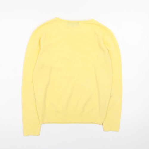 Polo Men's Yellow Cashmere Crew Neck Jumper Size S